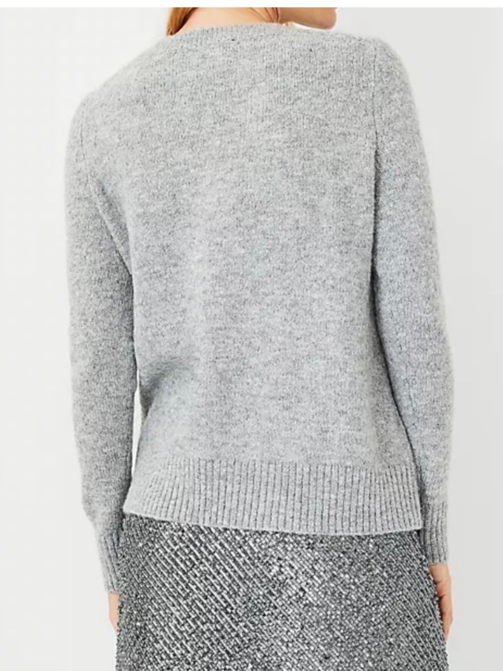 Ann Taylor 100% Cashmere Crew Sweater Gray Size  XS - Picture 3 of 9